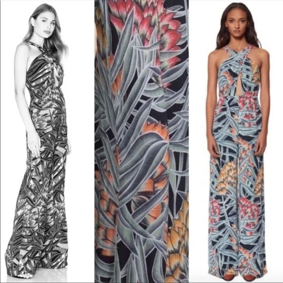 Mara Hoffman Herbarium tropical floral Cross Front Jumpsuit - Picture 3 of 7